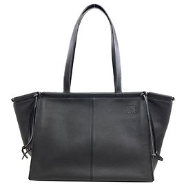 Borsa Tote Cushion in pelle di vitello nera Loewe