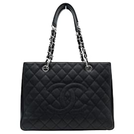 NUOVA BORSA CHANEL CABAS SHOPPING GM LOGO CC IN PELLE CAVIAR NERA