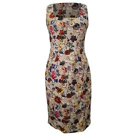 Vestido midi de cuello cuadrado con estampado floral Dolce & Gabbana en algodón multicolor