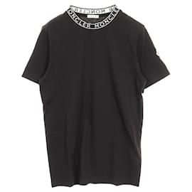 Top Moncler Neckline Logo de algodón negro