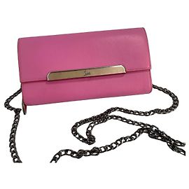Christian Louboutin Rosa Leder Geldbörse Clutch