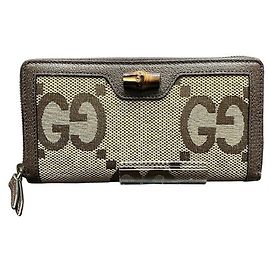 Long portefeuille Gucci GG Canvas Bamboo