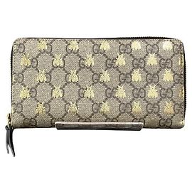 Gucci GG Supreme Bee Reißverschluss-Langgeldbörse