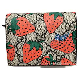 Mini portafoglio Gucci GG Supreme Strawberry