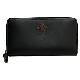 Portafoglio lungo in pelle Gucci Animalier Bee