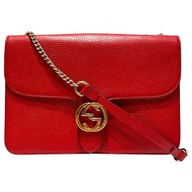 Borsa a tracolla in pelle Gucci Interlocking G
