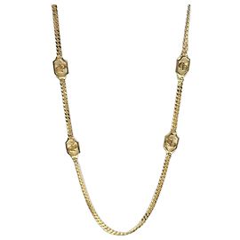Collana a catena lunga placcata oro Christian Dior