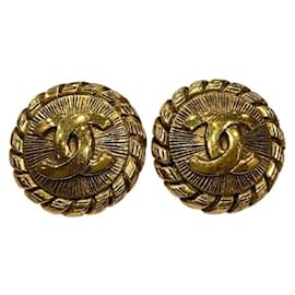 Orecchini a clip Vintage Chanel Coco Mark Gold