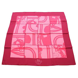 Hermes Carre 70 EN DESORDRE Silk Scarf in Bordeaux and Pink - Hermès