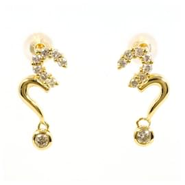 Autre Marque Orecchini a lobo in oro giallo 18K e diamanti
