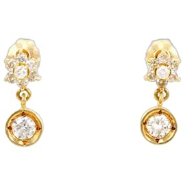 Orecchini a lobo in oro giallo 18K e diamanti - Autre Marque