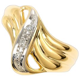 Autre Marque Ring aus Platin und Gelbgold mit Diamant