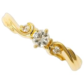 Autre Marque 18K Gelbgold-Ring mit Diamant