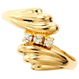 18K Gelbgold-Ring mit Diamant - Autre Marque