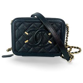Chanel Filigree Vanity Case Matelassé Caviar Small