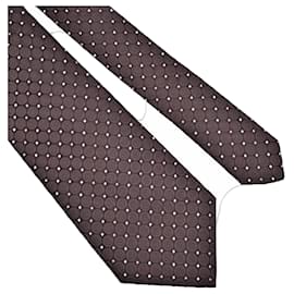 Luigi Borrelli Napoli Brown Geometric Silk Tie - Autre Marque
