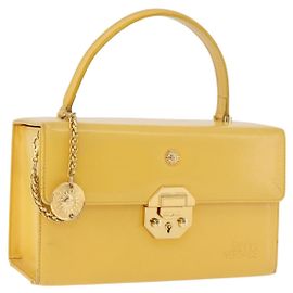 Borsa a mano Gianni Versace Vanity in pelle Giallo Oro Autentica BA12828
