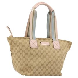 Borsa GUCCI GG Canvas Sherry Line Beige Oro 131230 Auth BA12928