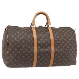 LOUIS VUITTON Monogram Keepall 55 Boston Bag M41424 LV Auth ka4447