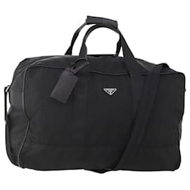 Borsa Boston PRADA in nylon 2way Nero Argento Auth 178374