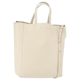 Céline CELINE Tote Bag Leder 2way Elfenbein Gold Auth 180628
