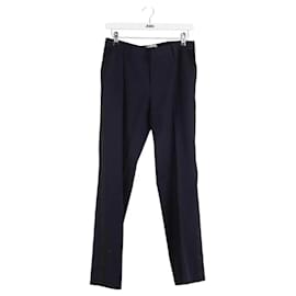 Saint Laurent Pantalones rectos azul marino