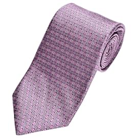 Cravatta Bulgari in seta viola e grigia