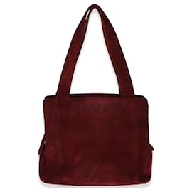 Piccola borsa tote Chanel Vintage in scamosciato rosso con logo