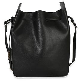 Piccola borsa bucket in pelle di vitello nera Saint Laurent