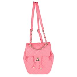 Chanel Pink Quilted Caviar Drawstring Rucksack Handtasche
