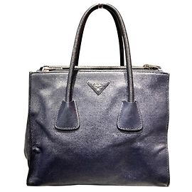 Bolsa Tote Prada Vitello Daino Navy para mulheres