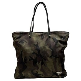 Prada VA0883 Nylon Camouflage Handtasche Tote Tasche Schultertasche für Damen und Herren