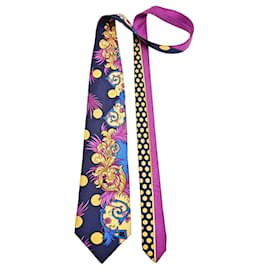 Gianni Versace Cravatta in seta stampa Barocco