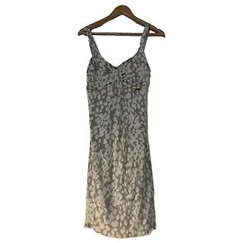 Vestido de verão Allude bege com estampa branca