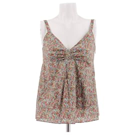 Cacharel Baumwoll-Top mit Blumenprint Beige Größe 38