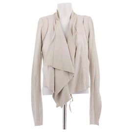 Rick Owens Lederjacke Weiß