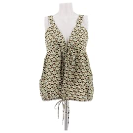 Top de algodón estampado Marni Beige Talla 40