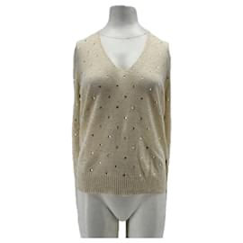 Zadig & Voltaire Cashmere Pullover beige mit Strass