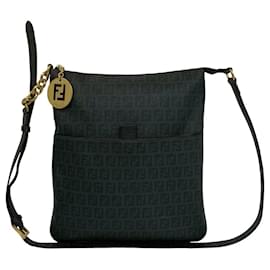Borsa a tracolla in pelle Fendi Zucchino con motivo logo FF e finiture metalliche