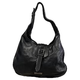 Borsa hobo Burberry in pelle nera