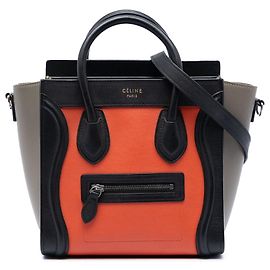 Céline Bolsa Celine Orange Nano Tricolor em couro