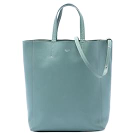 Tote verticale Celine in pelle di vitello granulata blu Small - Céline