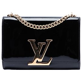 Louis Vuitton Black Vernis Louise Sliding Chain MM