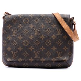 Louis Vuitton Marrone Monogram Musette Tango con Tracolla Corta