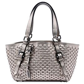 Tote in pelle intrecciata oro metallizzato Burberry