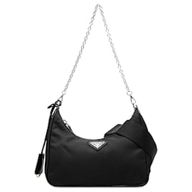 Bolsa Prada Black Saffiano Trimmed Re Nylon Re Edition 2005