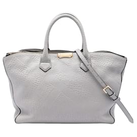 Borsa Burberry Dewsbury in pelle goffrata grigia