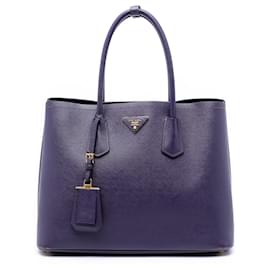 Prada Borsa Double Saffiano Cuir Viola Medium