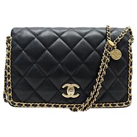 BOLSO CHANEL CHAIN AROUND RABAT AS3468 CUERO CAVIAR ACOLCHADO NEGRO