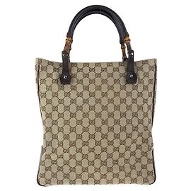 Gucci Bamboo GG Canvas Tote Bag